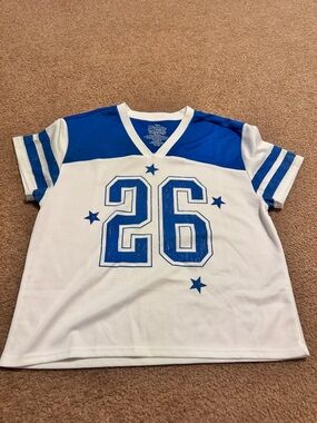 Women’s White & Blue Number 26 Sports Jersey